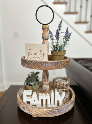 "Family" Everyday Tiered Tray Decor Kit, 5-Piece