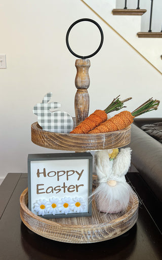 "Hoppy Easter" Holiday Tiered Tray Decor Kit, 5-Piece