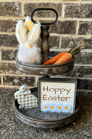 "Hoppy Easter" Holiday Tiered Tray Decor Kit, 5-Piece