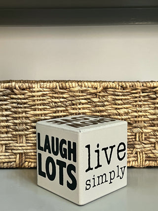 Live Simply Six-Sided Block Everyday Sign Decor