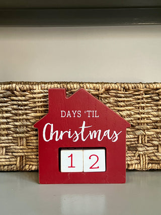 Days Til Christmas House Countdown Calendar Decor Sitter