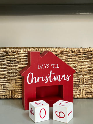 Days Til Christmas House Countdown Calendar Decor Sitter