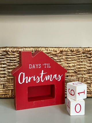 Days Til Christmas House Countdown Calendar Decor Sitter